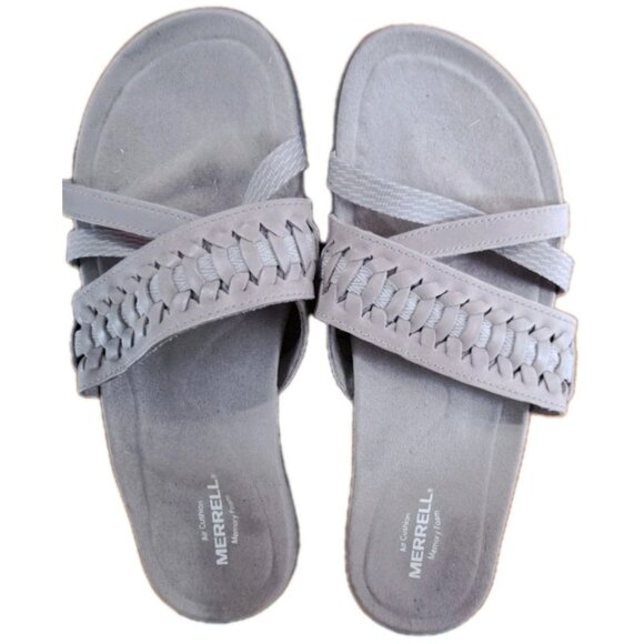 Merrell Women's 9 Moon Gray Slip-on Braided Sandals Flats - Picture 5 of 15